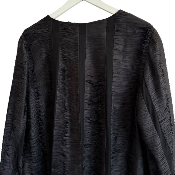 Eileen Fisher Ripple Bindu Silk Round Neck Long Jacket, Size L - Picture 4 of 10